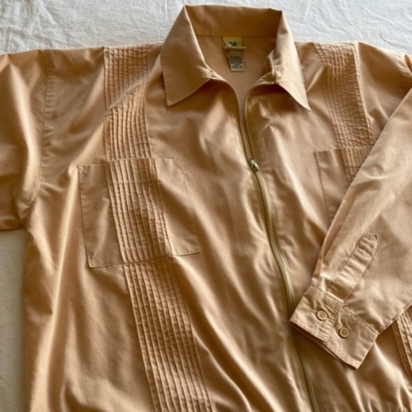 Vintage Mens Haband Beige Windbreaker Full Zippered Jacket Size XL 150 X-Large - Picture 2 of 7